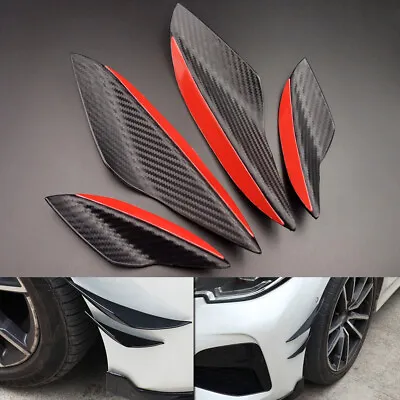 4pcs Universal Carbon Fiber Car Front Bumper Spoilers Splitter Canards Valence • $17.75