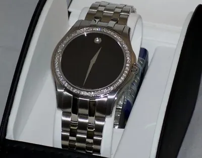 New Men's Movado Corporate StainlessSteel Custom Set Diamond Swiss Watch 0605973 • $1199