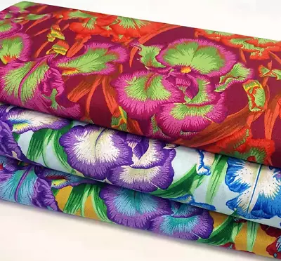 Kaffe Fassett Collective Bearded Iris 100% Cotton Quilting Craft Fabric 4 Colour • £9.99