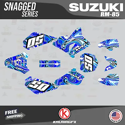 $49.99 • Buy Graphics Kit For Suzuki RM85 (2001-2023) RM 85 Snagged Series - Blue