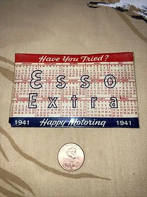Vintage 1941 Esso Calendar  Esso Extra Gas Very Rare One Of A Kind • $10