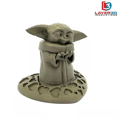 3D Printed Grogu Baby Yoda Valentines Figurine - The Child Mandalorian Gift • $10