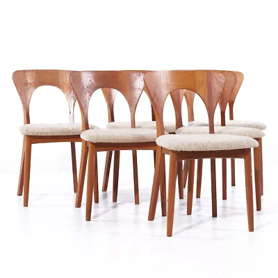 Niels Koefoed Hornslet Mid Century Danish Teak Peter Dining Chairs - Set Of 6 • $5347