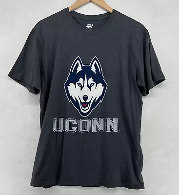 UCONN Shirt Adult L UNIVERSITY OF CONNECTICUT Huskies Jersey Cotton Blend Gray • $22.99