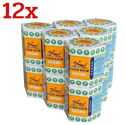 Pack 12 X 30g White Tiger Balm Ointment Thai Herbal Aroma Relaxing Massage Balm • $89.89