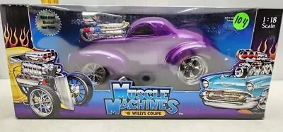 Muscle Machines 1:18 Scale Die Cast Car 2003 - Purple '41 Willys Coupe • $75