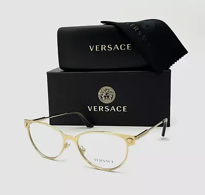 VERSACE VE1277 1252 Pale Gold / Demo Lens 54mm Eyeglasses • $96.95