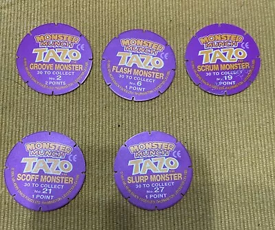 X5 Walkers 1996 Monster Munch Tazos Tazo 2 6 19 21 & 27 • £3