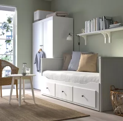 Ikea Hemnes Day-bed White With 3 Drawers Pulls Into Double • £50