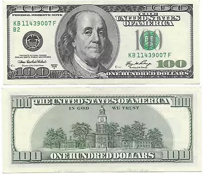 2006 A $100 US One Hundred Dollar Bill FRN Note (NYC Federal Reserve DC PRINT) • $134.45