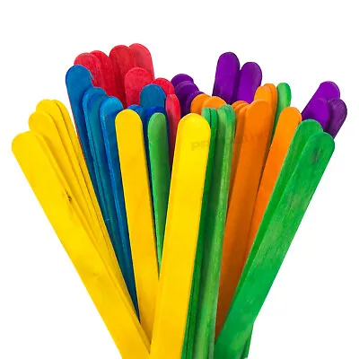 200 Pack Jumbo Colour Lollipop Sticks Large Thick Ice Lolly Mould Stick Children • £8