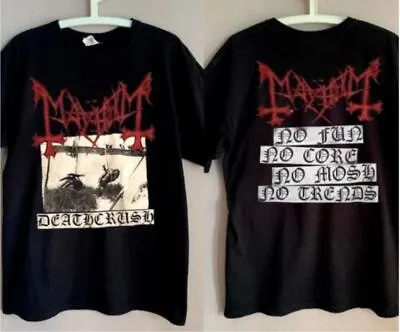 Mayhem Deathcrush Black Metal Band T Shirt 90s 2 Sided Unisex • $7.99