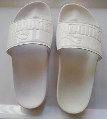 $38 • Buy Puma Leadcat Slides Slip On Sandals Patent White EUR37