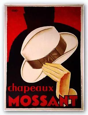 ADVERTISING ART PRINT Chapeaux Mossant Olsky • $26.39