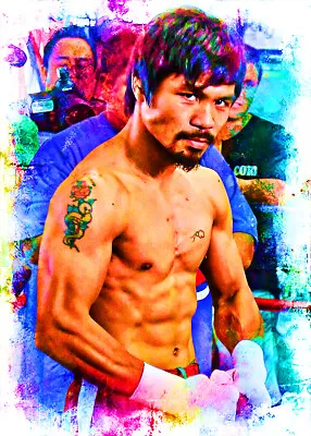 $7.50 • Buy Manny Pacquiao Boxing Professional 2/5 ACEO Fine Art Print By:Q