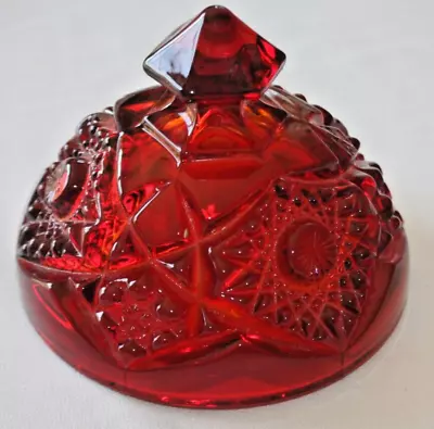 $8.80 • Buy Striking Vintage Deep Ruby Red Butter/Cheese Keeper Pressed Glass  Dome/Top Only