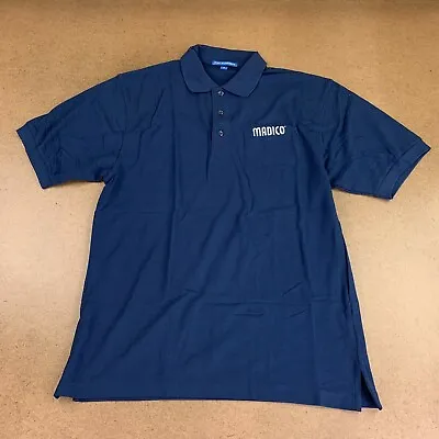 Madico Port Authority Men's SIze Medium Navy Blue Short Sleeve Knit Polo Shirt • $10.99