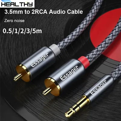 £5.03 • Buy Essager RCA Audio Cable 3.5mm Stereo Jack To 2RCA Phono Y Audio Splitter 0.5m-5m