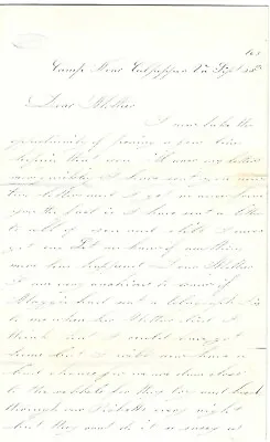 Civil War Regiment PA 82nd Private Laments Lost Items At Fredericksburg Low Pay • $165