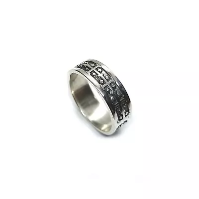 Genuine Sterling Silver Ring Band Jerusalem Cross Solid Hallmarked 925 Handmade • £26.20