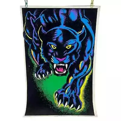 Vintage King Of The Night 1604 Panther Flocked Velvet Blacklight Poster 23 X 35  • $49.95