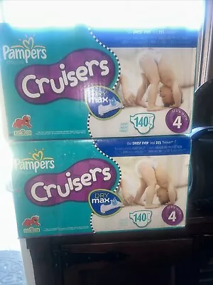 Vintage Diapers Pamper Cruisers Size 4 (140ct) Sealed Box • $65