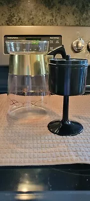 Corning Glass Percolator Coffee Maker Pot 6 Cups Heat-Proof Glass Gold Swirl • $16.20