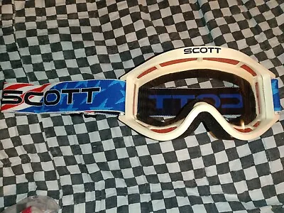 Vintage 90s SCOTT 89 White / Red  Goggles/mask Guard Motocross  Ama Oakley  • $175