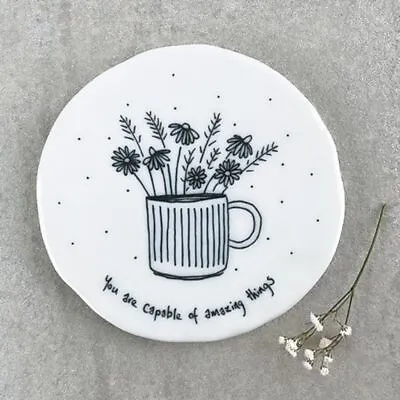 Porcelain Keepsake Coaster | 'Amazing Things' Friends Kitchen Gift East Of India • £8.95