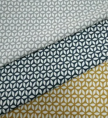 £12.99 • Buy Clarke And Clarke Scandi Geo Geometric 100% Cotton Fabric  Grey, Ochre Or Navy