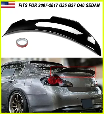 For 2007-2017 G35 G37 Q40 Sedan Gloss Balck Psm Duckbill High-kick Trunk Spoiler • $81.99