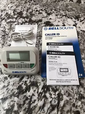 Bellsouth CI-26 Caller ID System 3 Line Display Of Name & Number W/ Cord Manual • $19.95