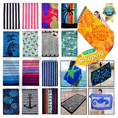 Large Beach Towel Jumbo Bath Sheet Travel Sports Camping Lightweight Bath Towels • £9.99