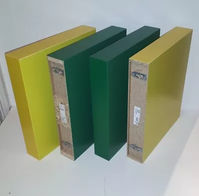 4x Ikea Lack Floating Shelves 30x26cm Two Green Two Yellow • £10