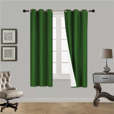 1 Set 100% Blackout Thermal Window Curtain Panel Lined Eclipse Antique Grommets • $18.70