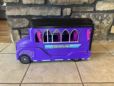 Monster High Deluxe School Bus & Spa Doll Playset 2016 Mattel Purple 22x12 • $28.74