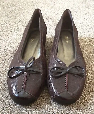 CEFALU Brown Leather Flat Ballerina Shoes - Size 6 - NEW - RRP £99 • £14.99