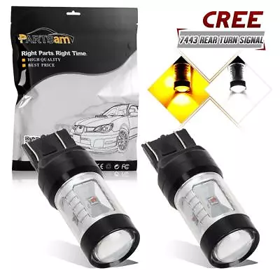 2 7443 7505 Dual Switchback White/Yellow LED Front Turn Signal Light Bulbs • $15.89