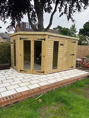 £2340 • Buy Garden Shed Corner Summer House Tanalised Super Heavy Duty 12x8 19mm T&g. 3x2