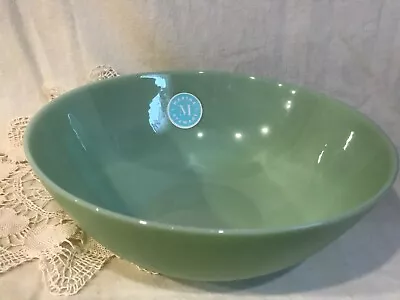  Martha Stewart Green JADEITE GLASS Round Serving Bowl 10  NWT • $40