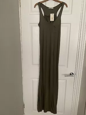 Oasis Women’s Maxi Dress With Racer Back Military Green Size M BNWT RRP £35 • £15