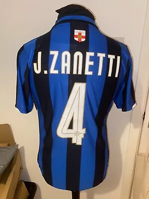 Inter Milan Javier Zanetti 2007-08 Home Football Shirt Small Nike • £75