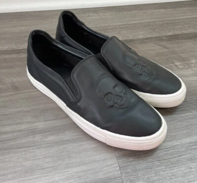 $54.97 • Buy ZARA Man Black Embrossed Skull Loafers Size 41 EU 8 US Slip-On Shoes Halloween