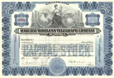 SPECIAL PRICE Marconi Wireless Telegraph - Circa 1910's Gorgeous Partially Issue • $40