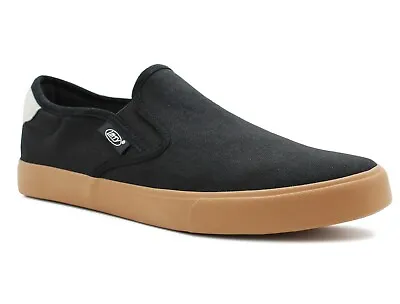 Mens Canvas Slip On Trainers Casual Flat Boat Deck Shoe Skate Sneaker Pumps • £16.49