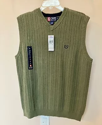 NWT Men’s Green CHAPS Ralph  Lauren Basic Sweater Vest Size Medium • $22