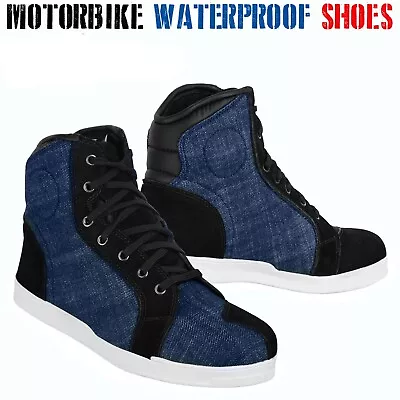 Motorcycle Boots Motorbike Shoes Racing Sneaker Waterproof CE Armoured Sports UK • $55.32