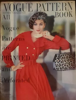 Vintage *Rare* VOGUE PATTERN BOOK / Magazine Oct-Nov 1957 Vol. 32 No. 2 • $74.99