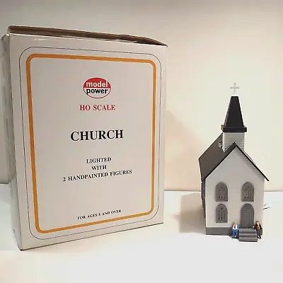 HO Scale Church Model Power No. 582 Lighted With 2 Figures New! • $16.99