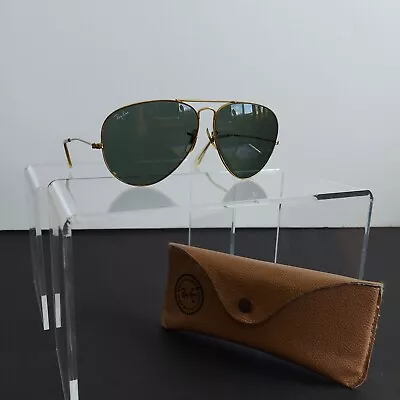 Vintage Bausch & Lomb B&L Ray Ban Sunglasses Gold Aviator Frames 62-14 US  Made • $175